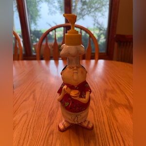 Vintage Ceramic Chef Ketchup Dispenser with Red Shirt